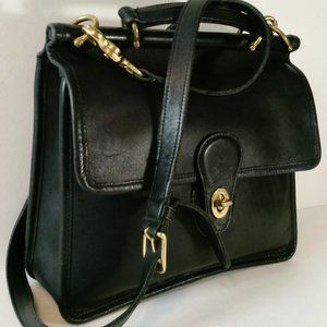 Coach, vintage crossbody, black leather